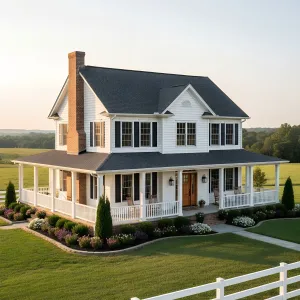Wraparound Porch Colonial Farmhouse