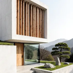 Timber Trellis: A Concrete and Wood Wonderland