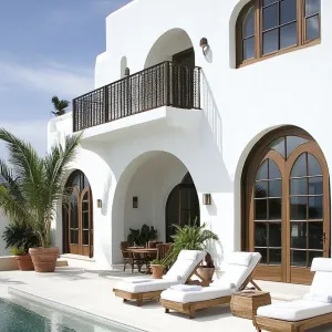Arched Elegance: Poolside Perfection