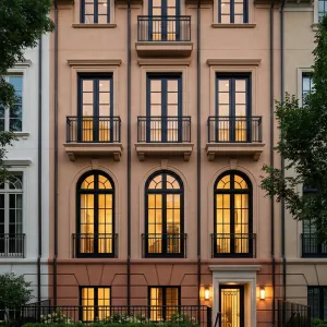 Elegant Parisian-Inspired Townhouse Facade