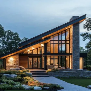 Asymmetrical Zinc Roof Design