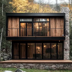 Wood and Stone Sanctuary Amidst the Leaves