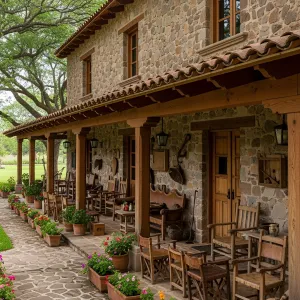 Stone Serenity: Rustic Porch Paradise