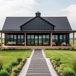 Barnyard Bliss: A Modern Retreat Wrapped in Steel and Glass