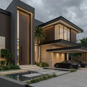 Moody Courtyard Pavilion House