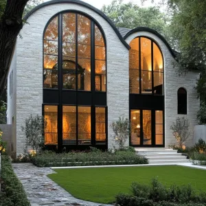 Curvy Stone Masterpiece with Glowing Grandeur