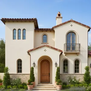 Warm Stucco Villa With Juliet Balcony
