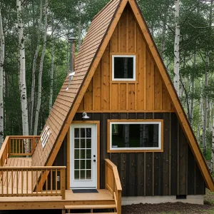A-Frame Haven with Birch Backdrop