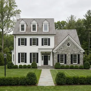 Stately Manor With Monochrome Curb Appeal
