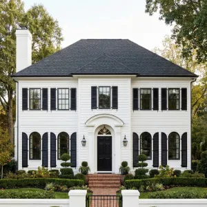 Elegant Georgian-Inspired Home With Ebony Shutters