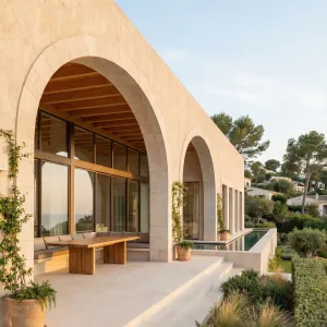 Sunlit Arcade Villa Above Quiet Gardens