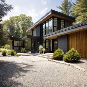 Intriguingly Angular Retreat in Verdant Surroundings