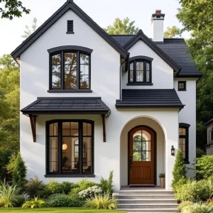 Sophisticated Storybook Cottage with Bold Black Trim