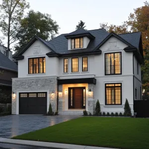 Majestic Suburban Stone Fortress