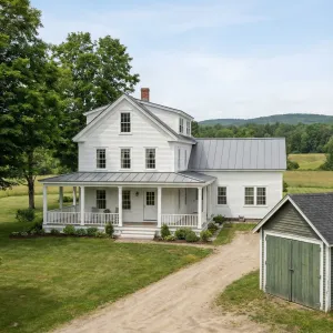Fieldside White Gabled Farmhouse Escape
