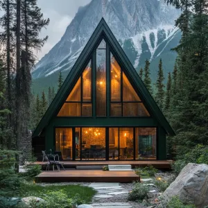 Cozy A-frame Cabin With Large Windows