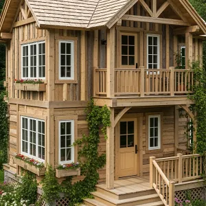 Quaint Wooden House with Ivy Charm