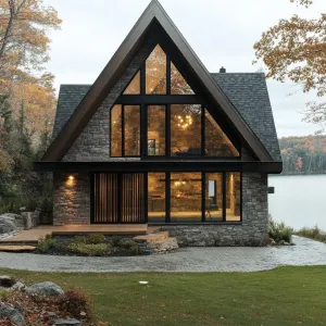 A-Frame Stone Cottage by the Lake