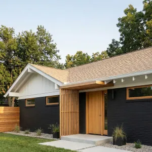 Soft Gable Ebony Home With Slats
