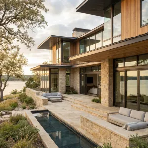 Sunwashed Bluffside Glass Pavilion House