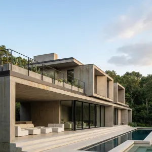 Stepped Concrete Poolside Escape