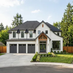 Crisp Gabled Farmhouse Retreat