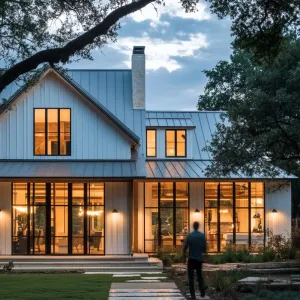 Moonlit Haven with Gleaming Windows