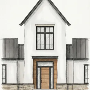 Tall Gable Boardwalk Cottage Entry