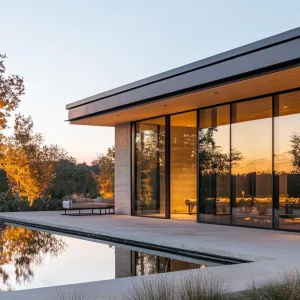 Reflections of Modern Zen: A Tranquil Glass Haven