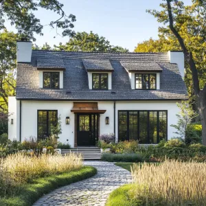 Charming House with Pebbled Pathway