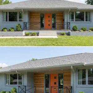 Warm Porch With Citrus Accent Entry