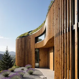 Twist and Timber: The Spiraling Slat Sanctuary