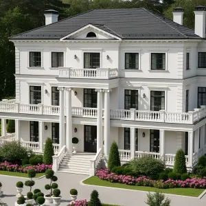 Elegant Embrace: The White Pillared Palace