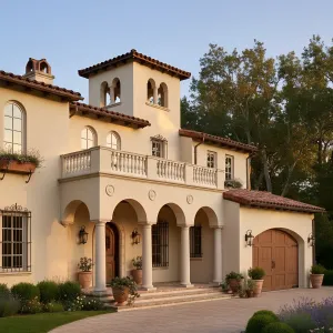 Tuscan Tower With Arcaded Veranda