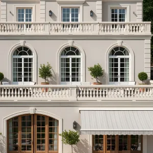 Majestic Manor: Terraced Retreat in Sandy Hues