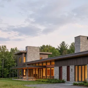 Modern Meadow Stone Pavilion Retreat