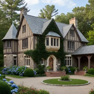 Ivy-Draped Turreted Tudor Estate