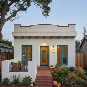 Brick Path Patio Spanish Bungalow