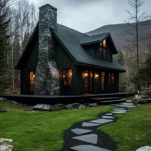 Dark Green With Natural Stone Foundation