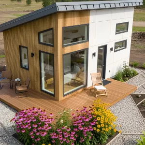 Modern Retreat with Deckside Blossoms