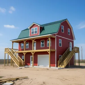 Harbor-Red Stilted Gambrel Homestead