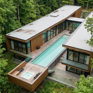 Forest Courtyard Lap Pool Sanctuary