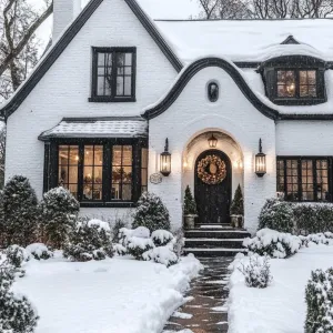 Snow-Kissed Tudor Elegance