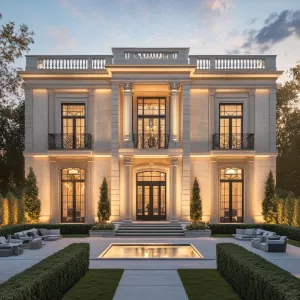Illuminated Grandeur with Courtyard Pizzazz