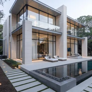 Angular Elegance with Poolside Charm
