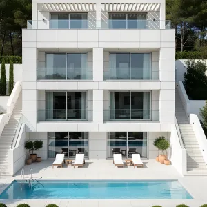 Futuristic Serenity: A White Villa with a Twist