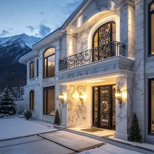 Resplendent Mansion with Snow-Kissed Veranda