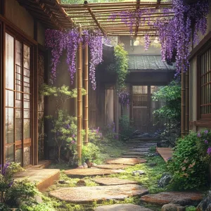 Wisteria Whimsy: A Courtyard Tale