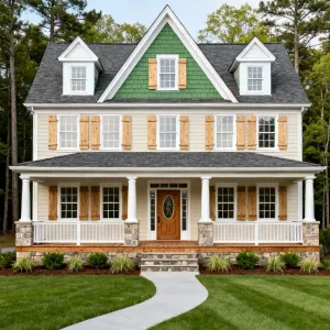 Green Gable Colonial With Wrap Porch