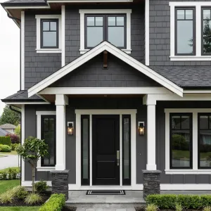 Polished Charcoal Porchfront Family Residence
